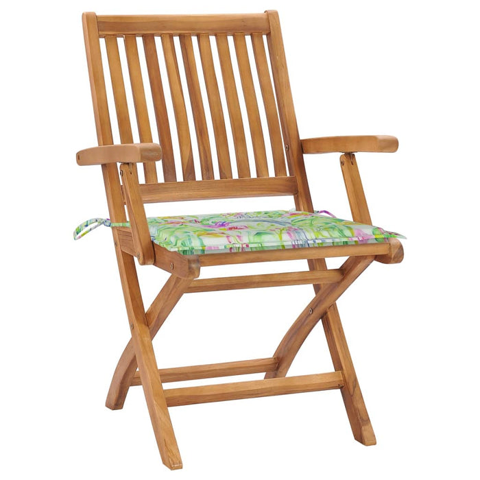 Klappbare Gartenstühle mit Kissen 8 Stk. Massivholz Teak