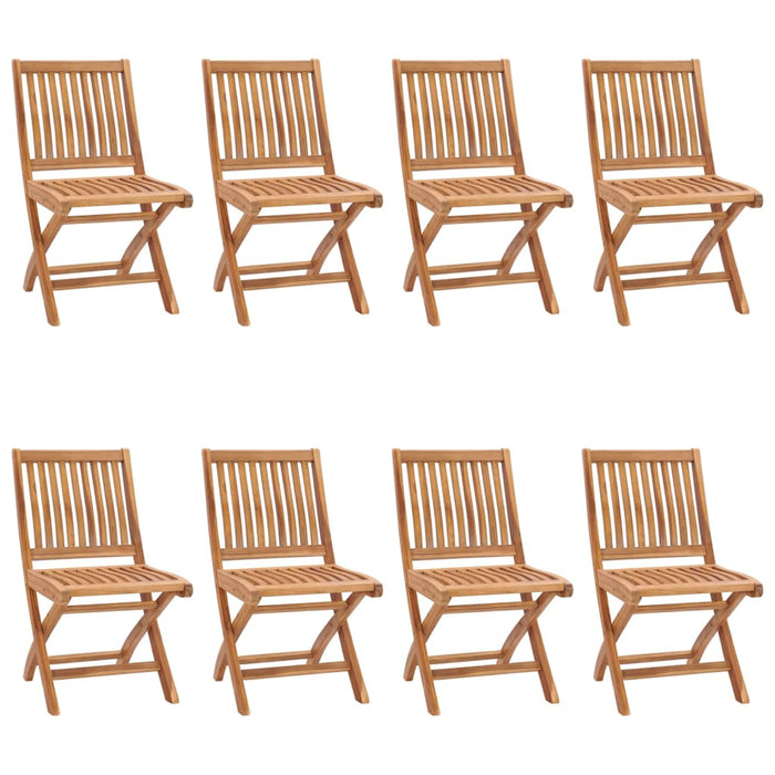 Klappbare Gartenstühle 8 Stk. Massivholz Teak