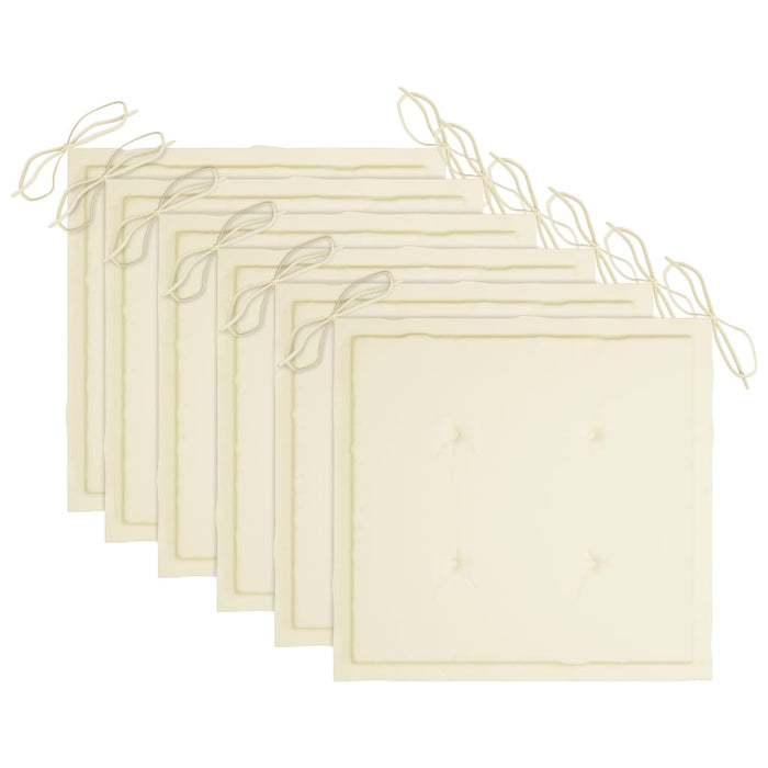 Klappbare Gartenstühle mit Kissen 6 Stk. Massivholz Teak