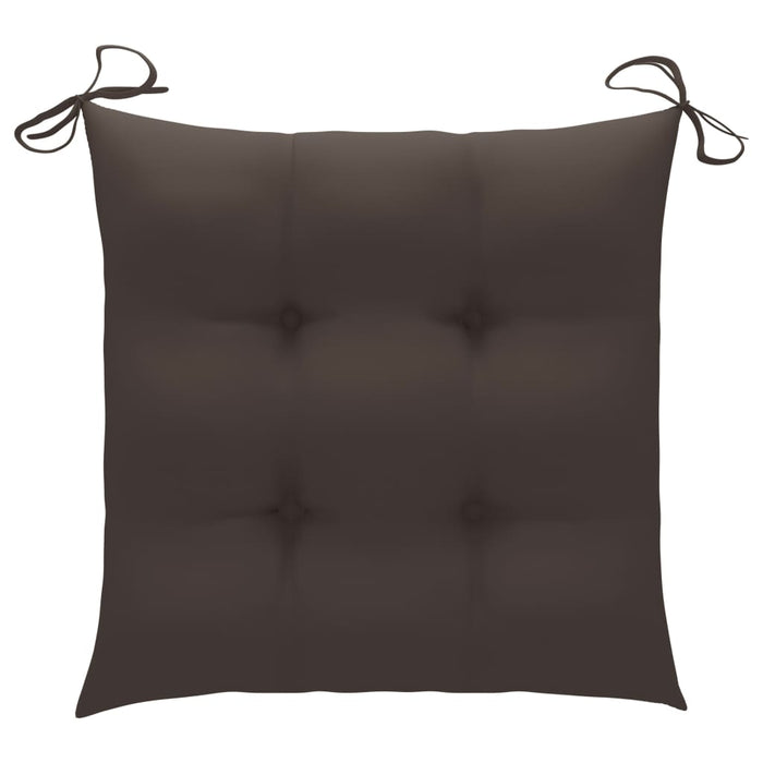 Gartenstühle 4 Stk. mit Taupe Kissen Massivholz Teak