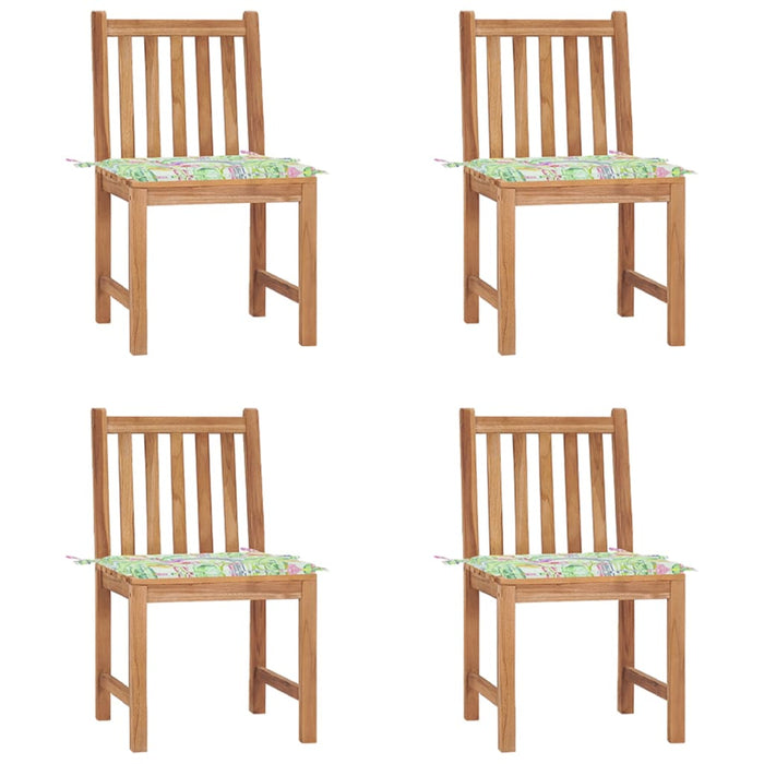 Gartenstühle 4 Stk. mit Kissen Massivholz Teak