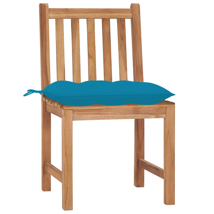 Garden chairs 6 pieces with cushions made of solid teak wood