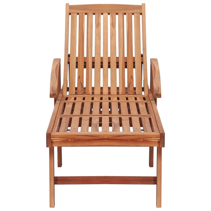 Sonnenliegen 2 Stk. mit Auflagen Königsblau Massivholz Teak