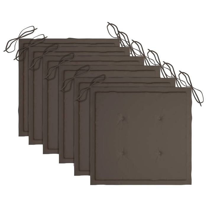 Stapelbare Gartenstühle mit Kissen 6 Stk. Massivholz Teak