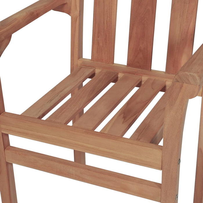 Stackable garden chairs 4 pcs. Solid teak wood