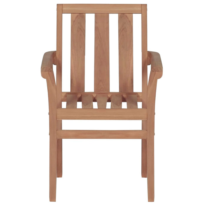 Stackable garden chairs 6 pcs. Solid teak wood