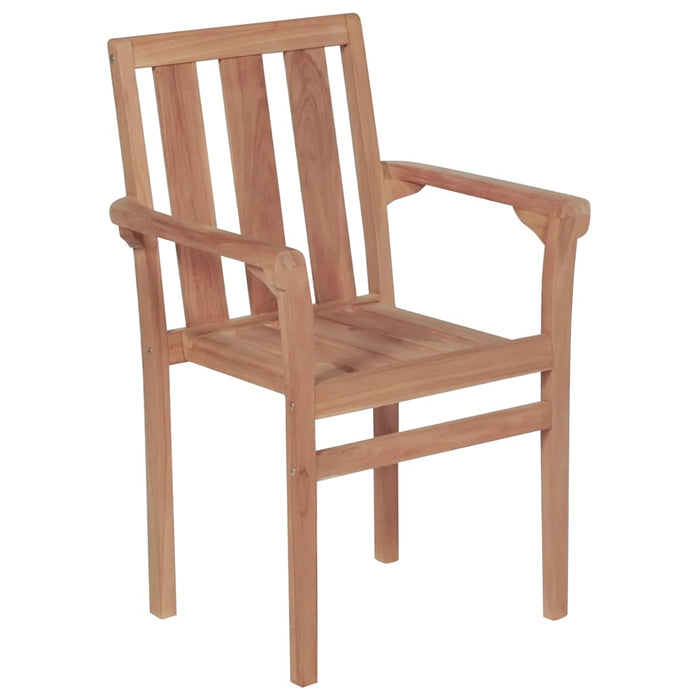 Stackable garden chairs 8 pcs. Solid teak wood