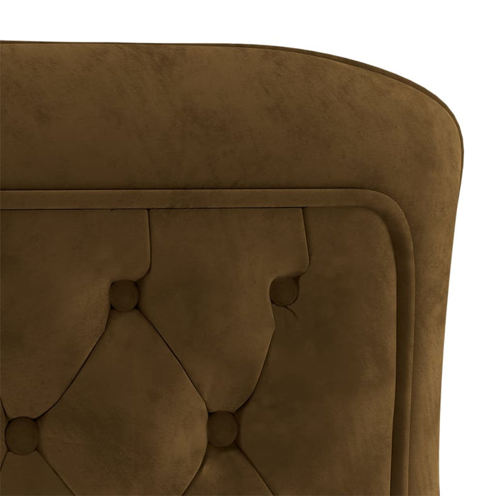 Esszimmerstühle 2 Stk. Braun 53x52x98 cm Samt & Edelstahl