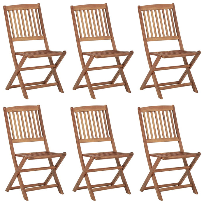Klappbare Gartenstühle 6 Stk. mit Kissen Massivholz Akazie