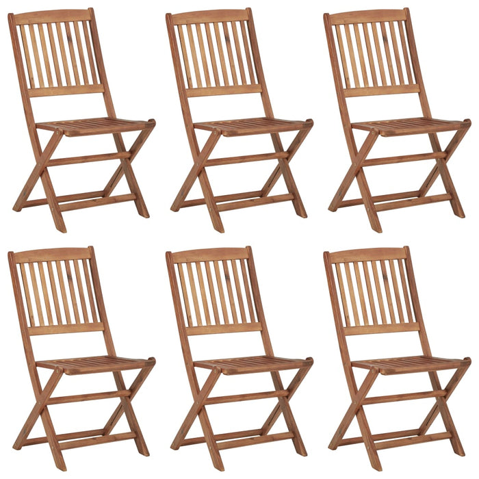 Klappbare Gartenstühle 6 Stk. mit Kissen Massivholz Akazie