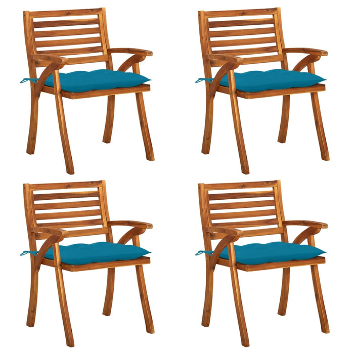 Gartenstühle mit Kissen 4 Stk. Massivholz Akazie