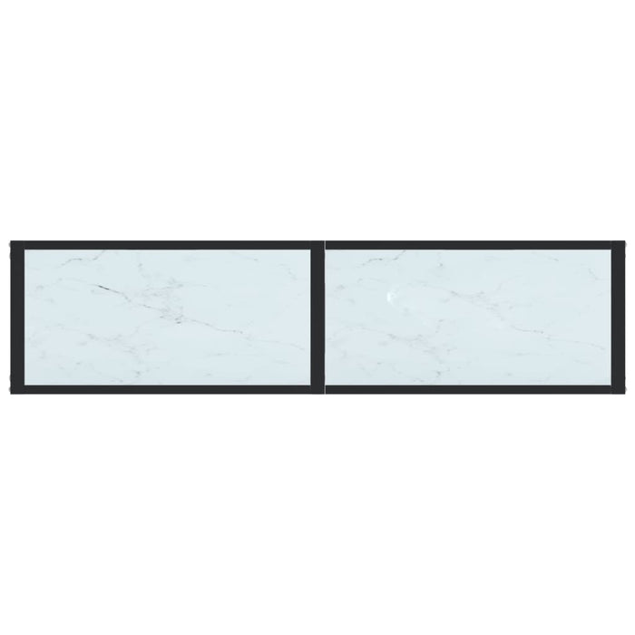 Konsolentisch Weiß Marmor-Optik 140x35x75,5 cm Hartglas