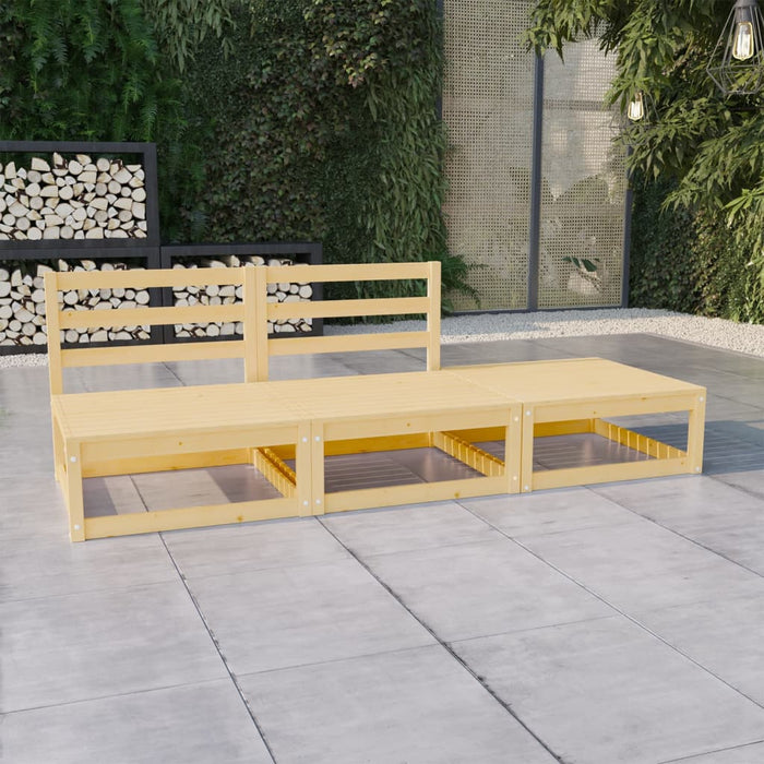 3-tlg. Garten-Lounge-Set Kiefer Massivholz