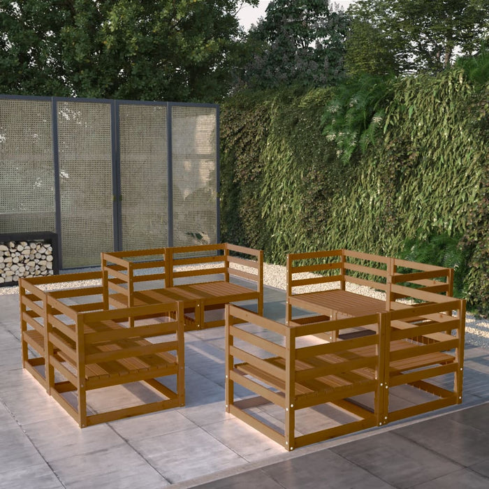 8-tlg. Garten-Lounge-Set Honigbraun Massivholz Kiefer
