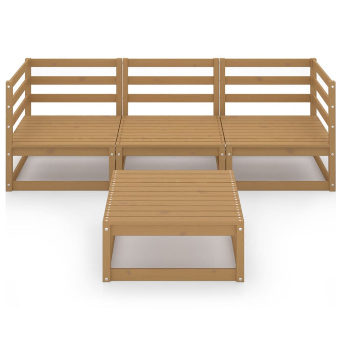 4-tlg. Garten-Lounge-Set Honigbraun Massivholz Kiefer