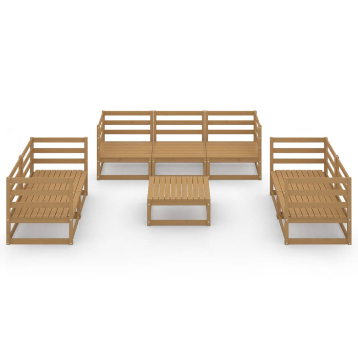 8-tlg. Garten-Lounge-Set Honigbraun Massivholz Kiefer
