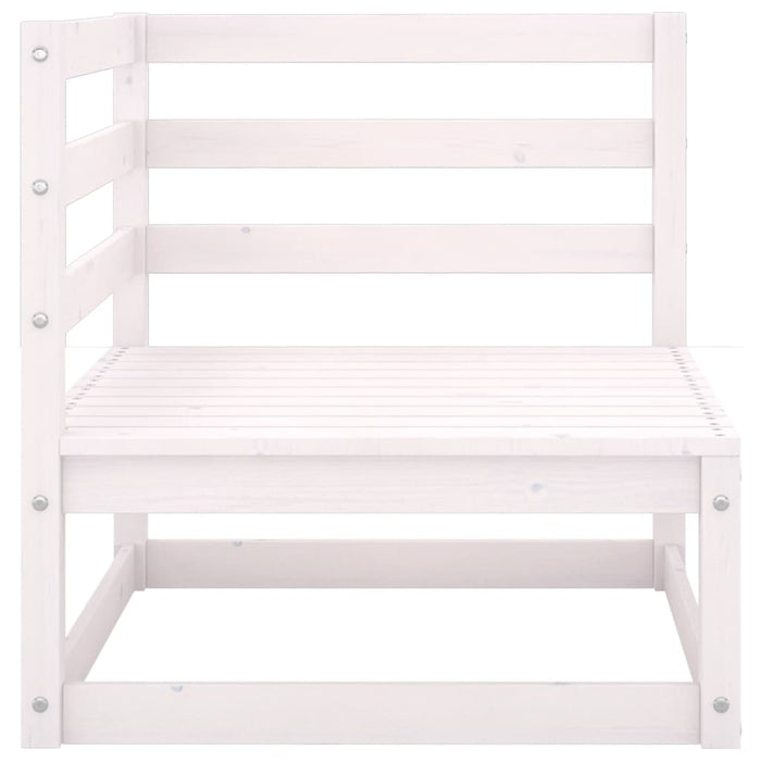 9-tlg. Garten-Lounge-Set Weiß Kiefer Massivholz