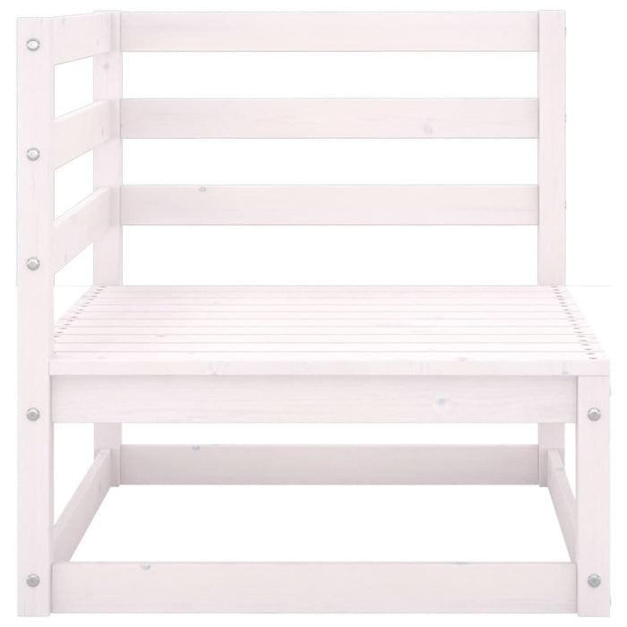 9-tlg. Garten-Lounge-Set Weiß Kiefer Massivholz