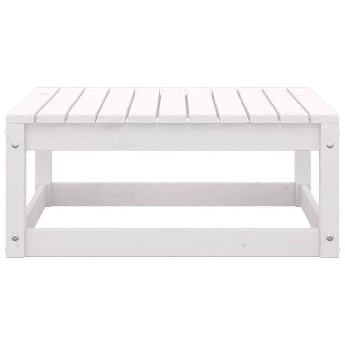 9-tlg. Garten-Lounge-Set Weiß Kiefer Massivholz