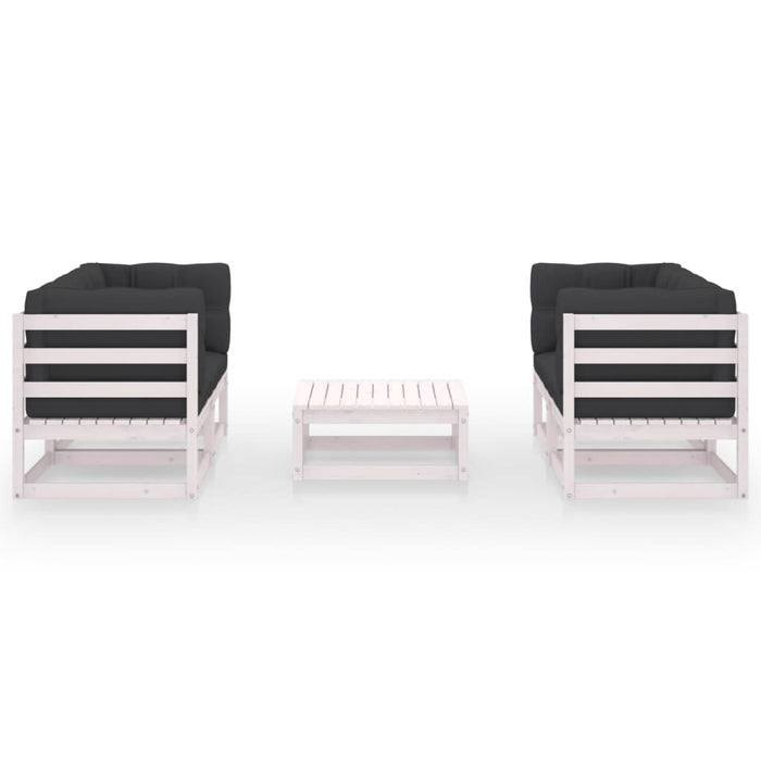 5-tlg. Garten-Lounge-Set mit Kissen Kiefer Massivholz