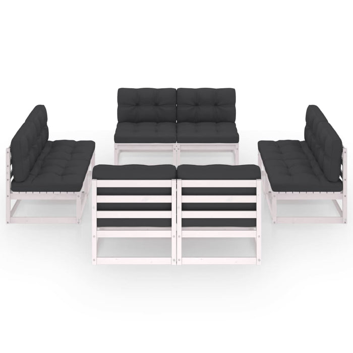 8-tlg. Garten-Lounge-Set mit Kissen Kiefer Massivholz