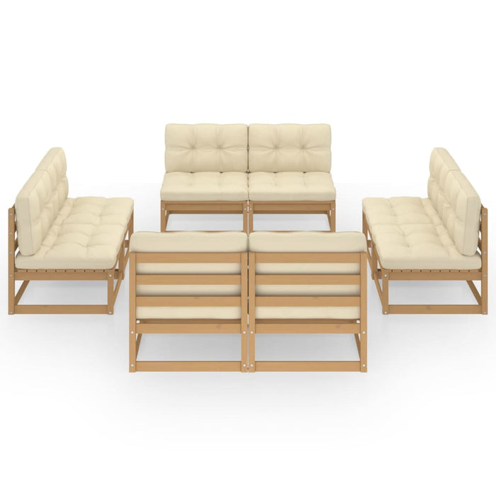 8-tlg. Garten-Lounge-Set mit Kissen Kiefer Massivholz