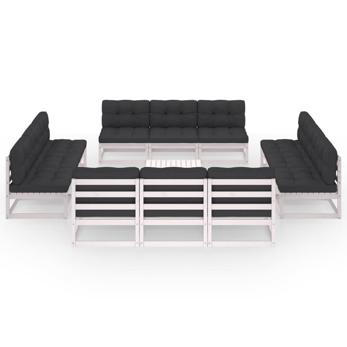 13-tlg. Garten-Lounge-Set mit Kissen Kiefer Massivholz