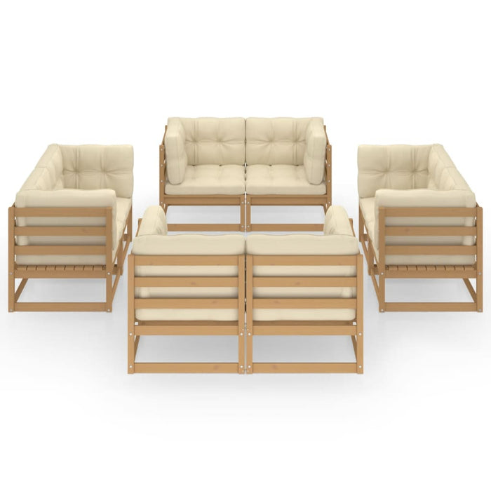 8-tlg. Garten-Lounge-Set mit Kissen Kiefer Massivholz