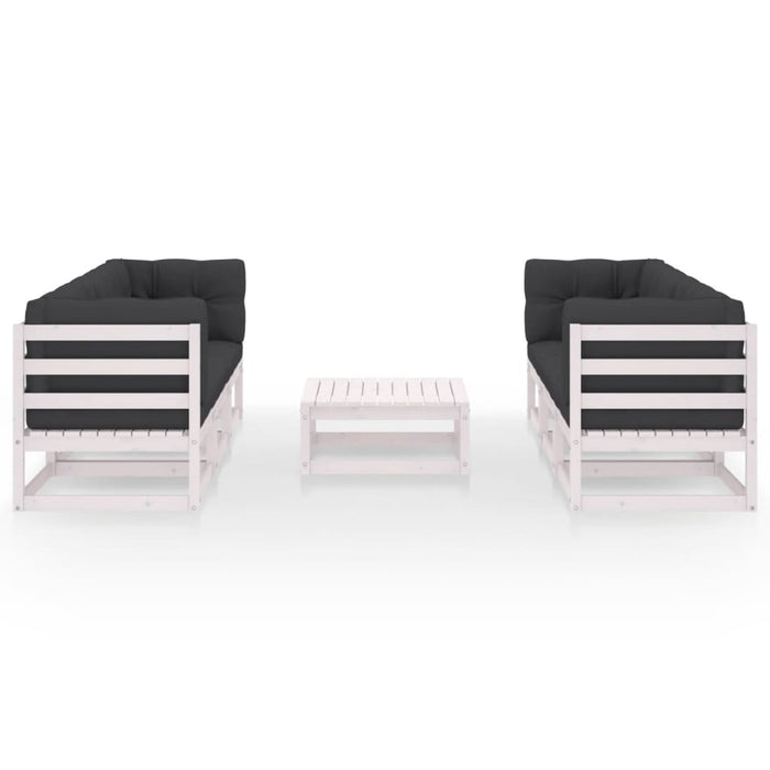 7-tlg. Garten-Lounge-Set mit Kissen Kiefer Massivholz