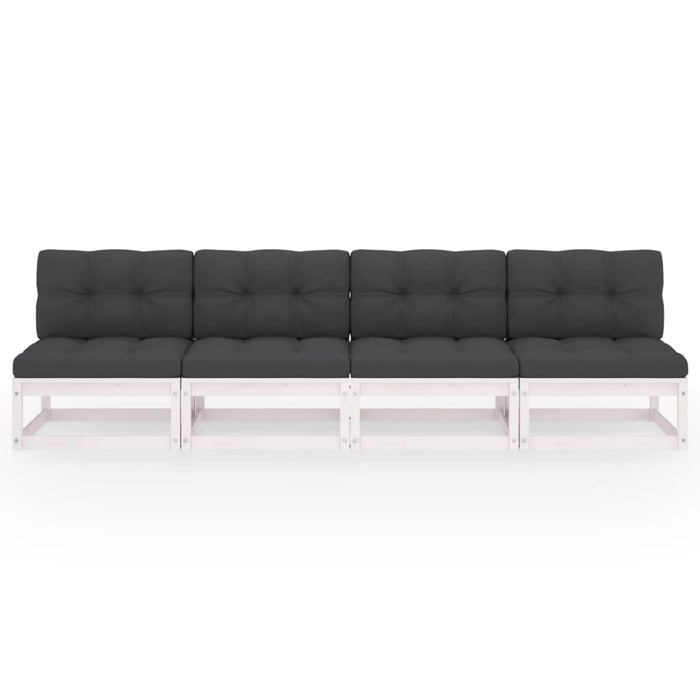 4-Sitzer-Gartensofa mit Kissen Kiefer Massivholz