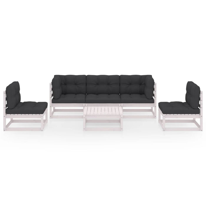 6-tlg. Garten-Lounge-Set mit Kissen Kiefer Massivholz