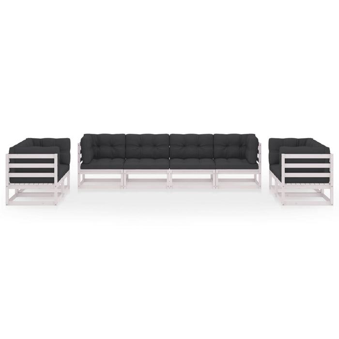 8-tlg. Garten-Lounge-Set mit Kissen Kiefer Massivholz