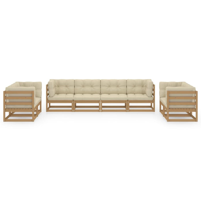 8-tlg. Garten-Lounge-Set mit Kissen Kiefer MassivholzvidaXL