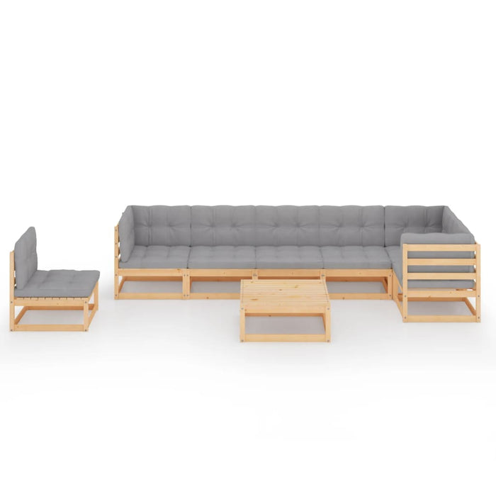 8-tlg. Garten-Lounge-Set mit Kissen Kiefer Massivholz