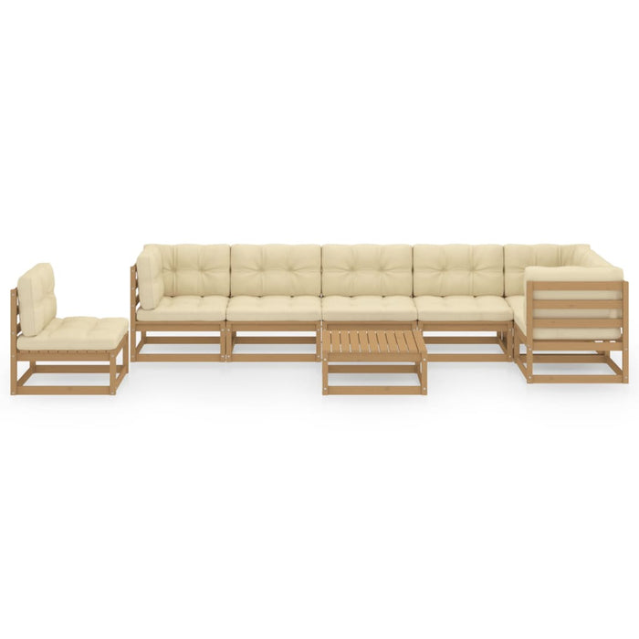 8-tlg. Garten-Lounge-Set mit Kissen Kiefer Massivholz