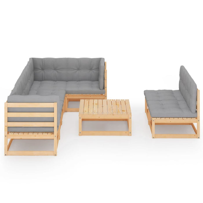 8-tlg. Garten-Lounge-Set mit Kissen Kiefer Massivholz
