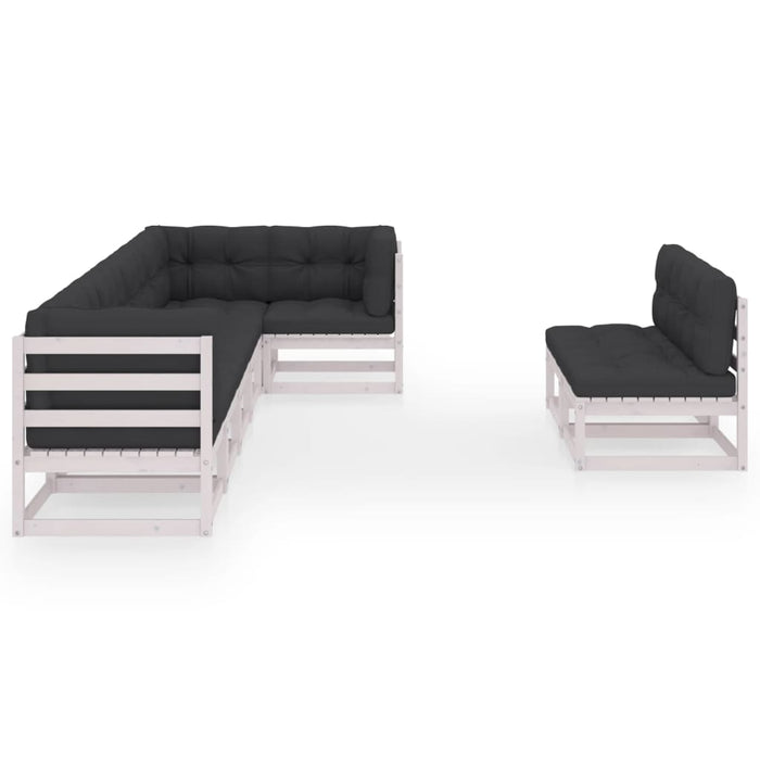 8-tlg. Garten-Lounge-Set mit Kissen Kiefer Massivholz