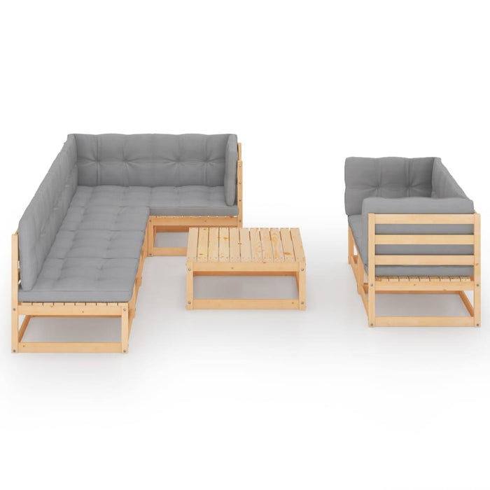 8-tlg. Garten-Lounge-Set mit Kissen Kiefer Massivholz