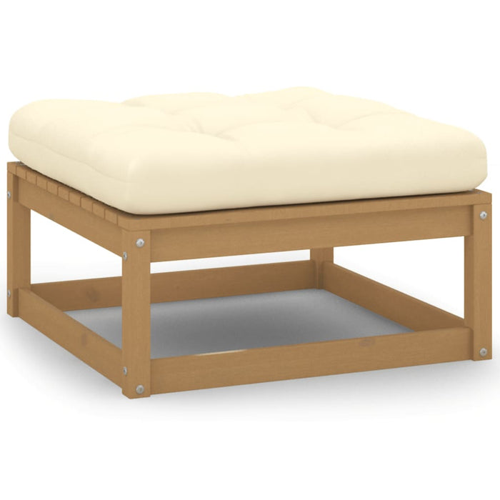 11-tlg. Garten-Lounge-Set Kissen Honigbraun Kiefer Massivholz