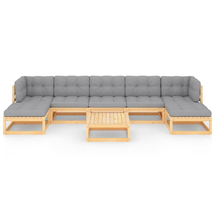 8-tlg. Garten-Lounge-Set mit Kissen Kiefer Massivholz
