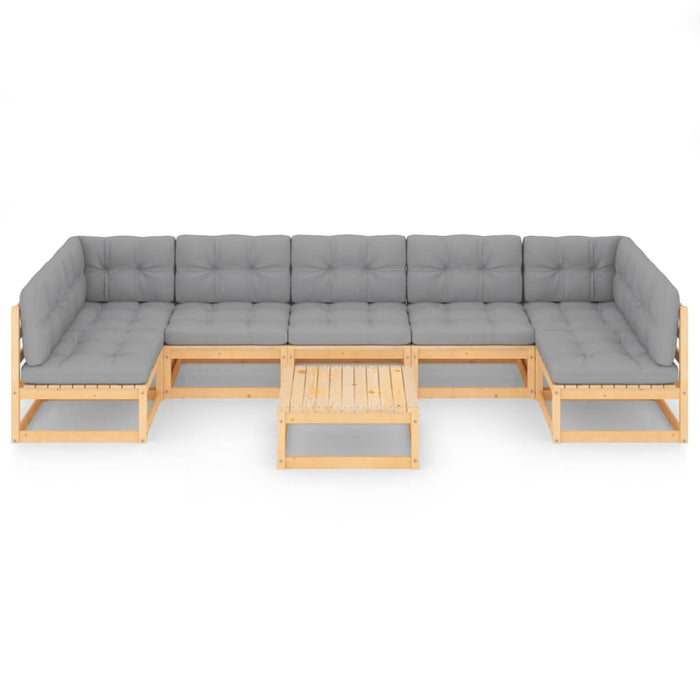 8-tlg. Garten-Lounge-Set mit Kissen Kiefer Massivholz