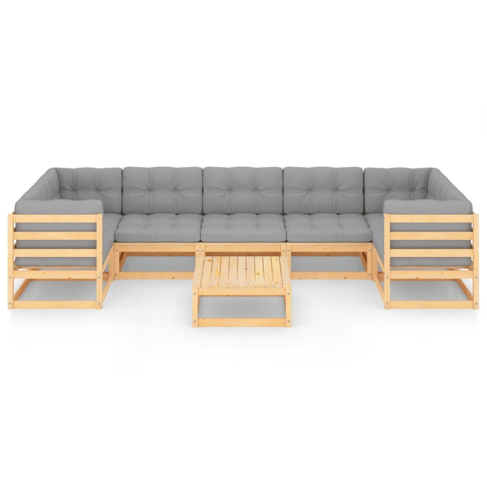 8-tlg. Garten-Lounge-Set mit Kissen Kiefer Massivholz