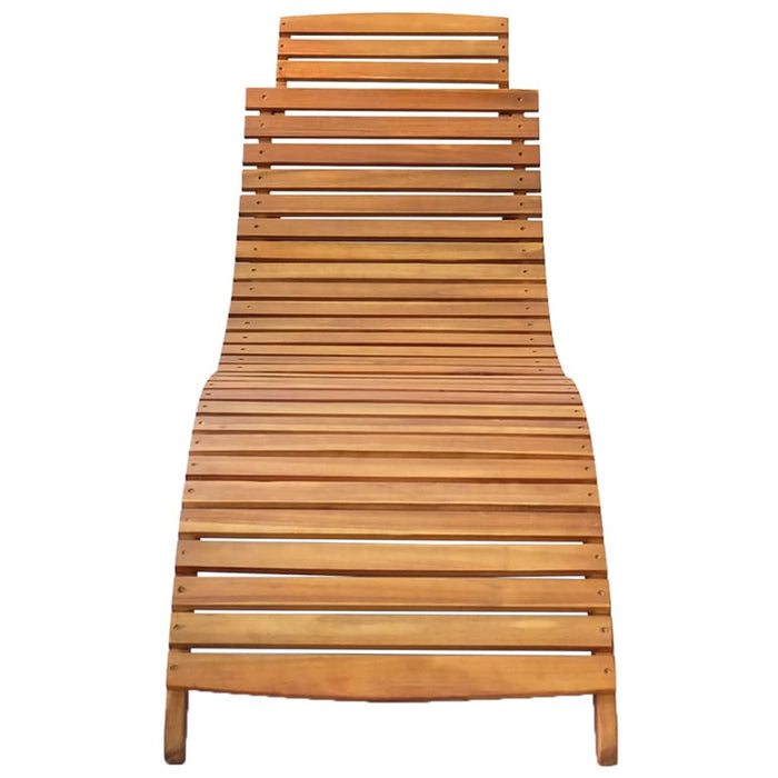 Sun loungers 2 pieces with solid acacia wood cushions