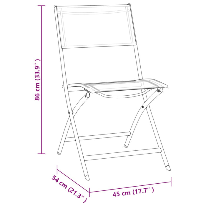 3-tlg. Bistro-Set Klappbar Stahl Grau