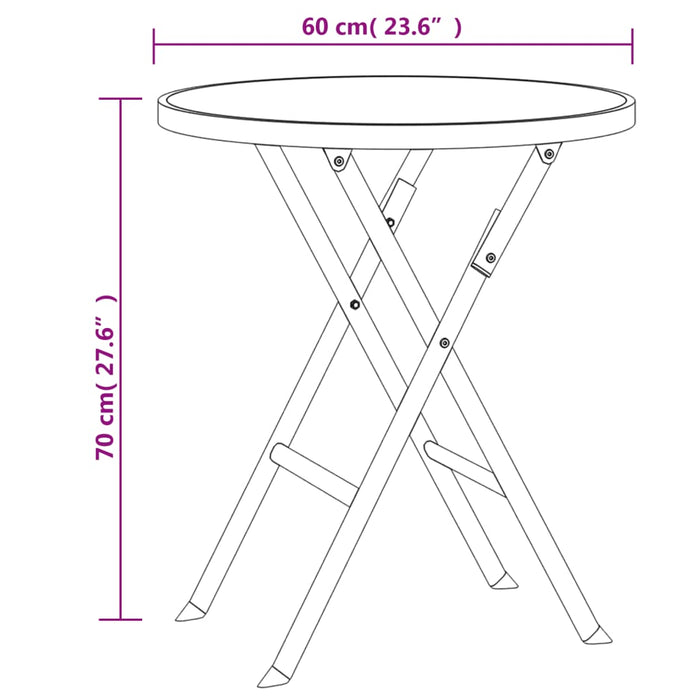 3-tlg. Bistro-Set Klappbar Stahl Grau