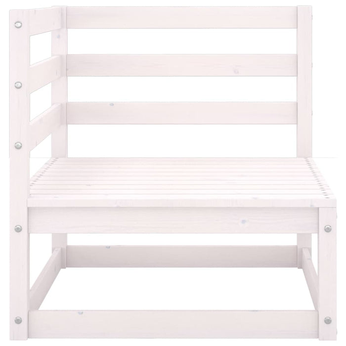 10-tlg. Garten-Lounge-Set Weiß Massivholz Kiefer