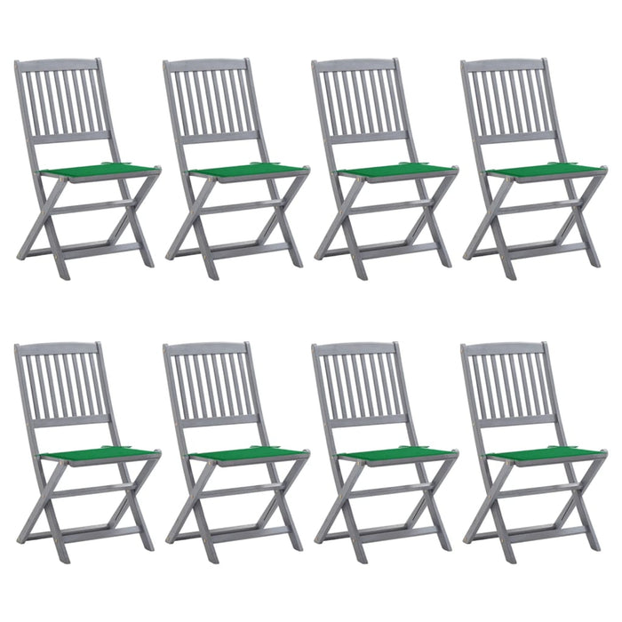 Klappbare Gartenstühle 8 Stk. mit Kissen Massivholz Akazie