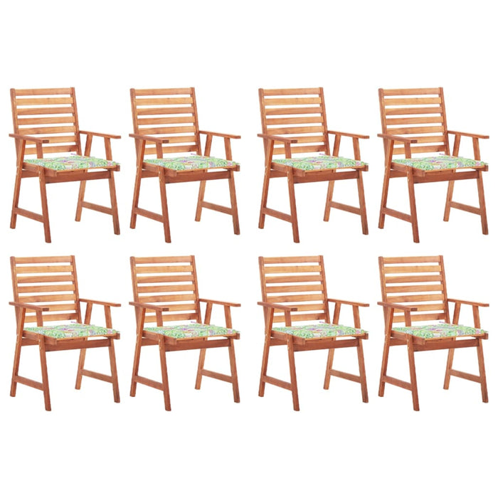 Garten-Essstühle 8 Stk. mit Kissen Massivholz Akazie