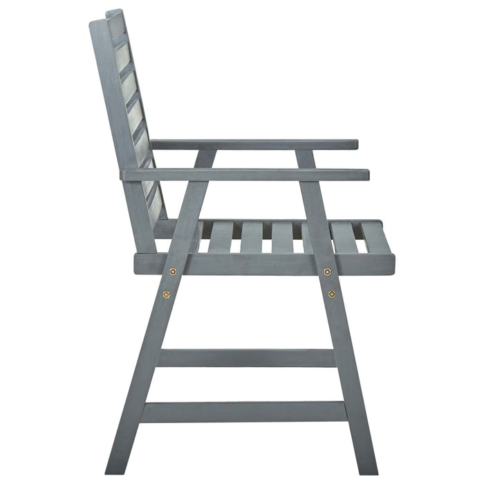 Garten-Essstühle 6 Stk. Grau Massivholz Akazie