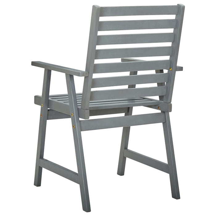 Garten-Essstühle 6 Stk. Grau Massivholz Akazie